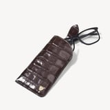 Glasses Case with Tab Deep Shine Amazon Brown Croc
