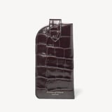 Glasses Case with Tab Deep Shine Amazon Brown Croc