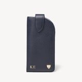Glasses Case with Tab Navy Pebble