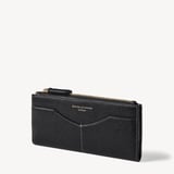 Large Hudson Wallet Black Milled Pebble
