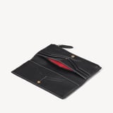 Large Hudson Wallet Black Milled Pebble