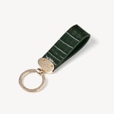 Oval Loop Keyring Deep Shine Evergreen Small Croc