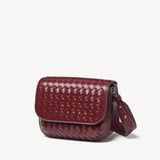 Ella Crossbody Merlot Woven Leather