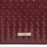 Ella Crossbody Merlot Woven Leather