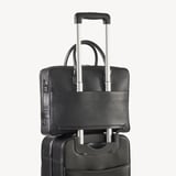 Mount Street Laptop Briefcase Black Pebble