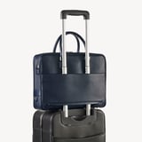 Mount Street Laptop Briefcase Navy Pebble