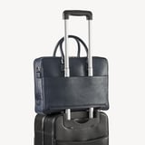 Mount Street Laptop Briefcase  Navy Saffiano