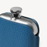 5oz Hip Flask with Leather Pouch Topaz Pebble
