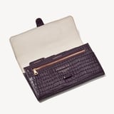 Classic Travel Wallet Deep Shine Fig Small Croc