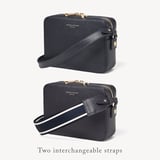Camera Crossbody with Changeable Straps Navy Pebble