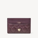 Slim Credit Card Holder Fig Quilted Nappa