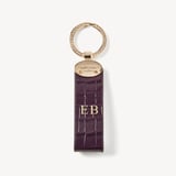 Oval Loop Keyring Deep Shine Fig Small Croc