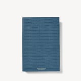 2026 A5 Day to Page Leather Diary Deep Shine Peacock Blue Small Croc