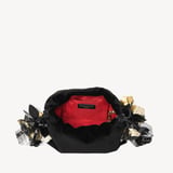 Kathleen Clutch Black Velvet with Metallic Rose Tassel Charms