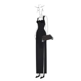 Kathleen Clutch Black Velvet with Metallic Rose Tassel Charms