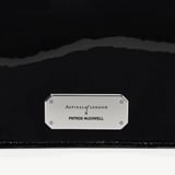 Sophie Clutch Black Patent with Silver Rose Embellishments