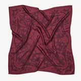 Lancashire Rose Silk Scarf Burgundy Pure Silk