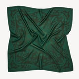 Lancashire Rose Silk Scarf Emerald Pure Silk