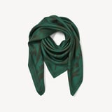 Lancashire Rose Silk Scarf Emerald Pure Silk