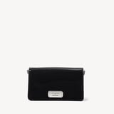 Sophie Clutch Black Patent with Silver Rose Embellishments