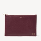 Large Essential Flat Pouch Burgundy Pebble