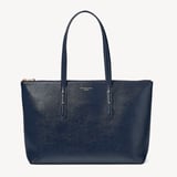 Regent Zipped Tote  Navy Saffiano