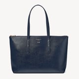 Regent Zipped Tote  Navy Saffiano
