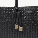 London Tote Black Woven Leather