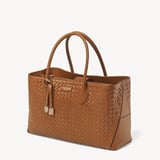 London Tote Tan Woven Leather
