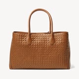 London Tote Tan Woven Leather