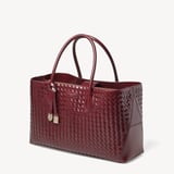 London Tote Merlot Woven Leather