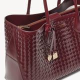London Tote Merlot Woven Leather