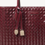 London Tote Merlot Woven Leather