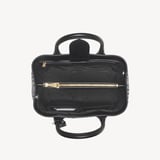 Midi London Tote Black Woven Leather