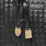 Midi London Tote Black Woven Leather