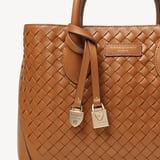 Midi London Tote Tan Woven Leather