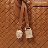Midi London Tote Tan Woven Leather