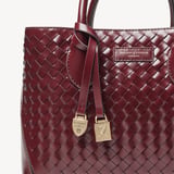 Midi London Tote Merlot Woven Leather