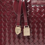 Midi London Tote Merlot Woven Leather