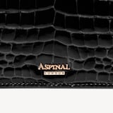 Eliza Clutch Black Patent Croc