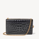 Florence Clutch Black Patent Resin Croc