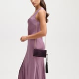Florence Clutch Fig Velvet Croc
