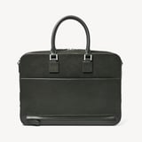 Mount Street Laptop Briefcase Forest Green Saffiano
