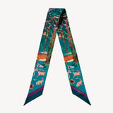 Woodland Skinny Scarf Fig & Peacock Pure Silk