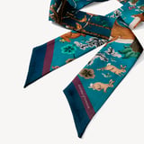 Woodland Skinny Scarf Fig & Peacock Pure Silk