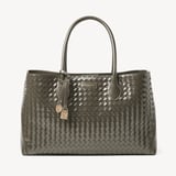 London Tote Evergreen Woven Leather