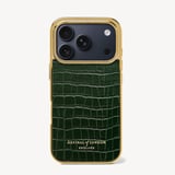iPhone 17 Pro Case Deep Shine Evergreen Small Croc