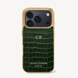 iPhone 17 Pro Case Deep Shine Evergreen Small Croc