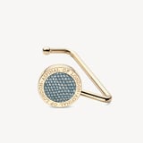 Aspinal Handbag Hook Peacock Blue Lizard
