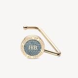 Aspinal Handbag Hook Peacock Blue Lizard
